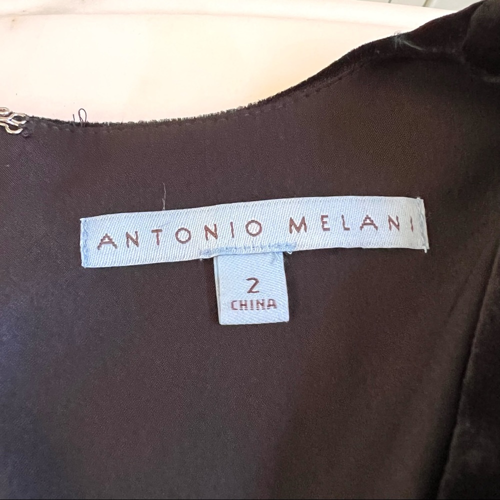 Antonio Melani Velvet Dress Black Sz 2 - Picture 5 of 13